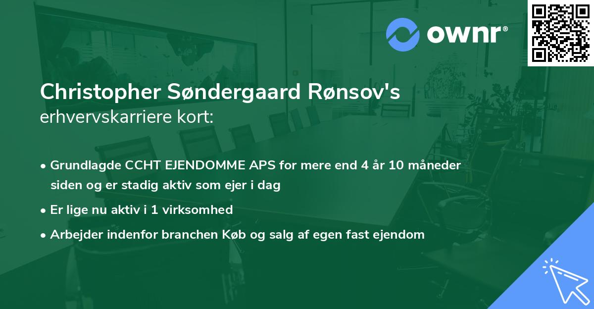 Christopher Søndergaard Rønsov's erhvervskarriere kort