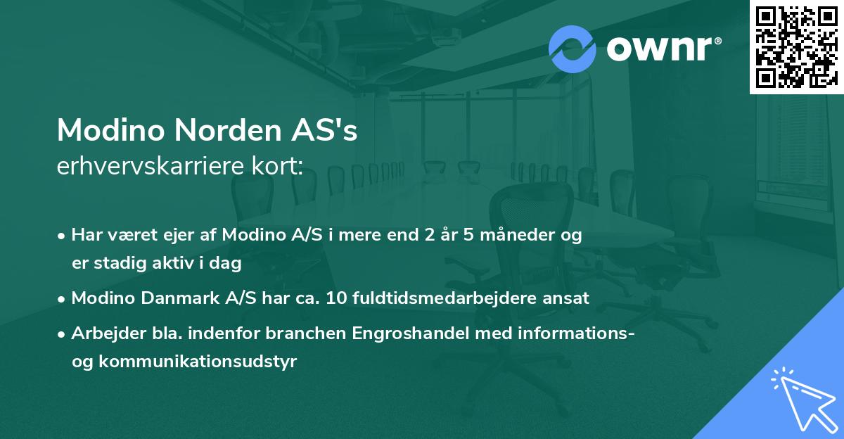 Modino Norden AS's erhvervskarriere kort