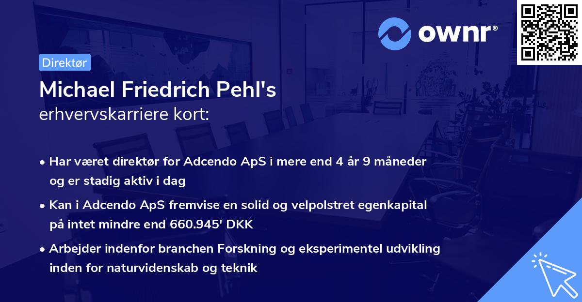 Michael Friedrich Pehl's erhvervskarriere kort