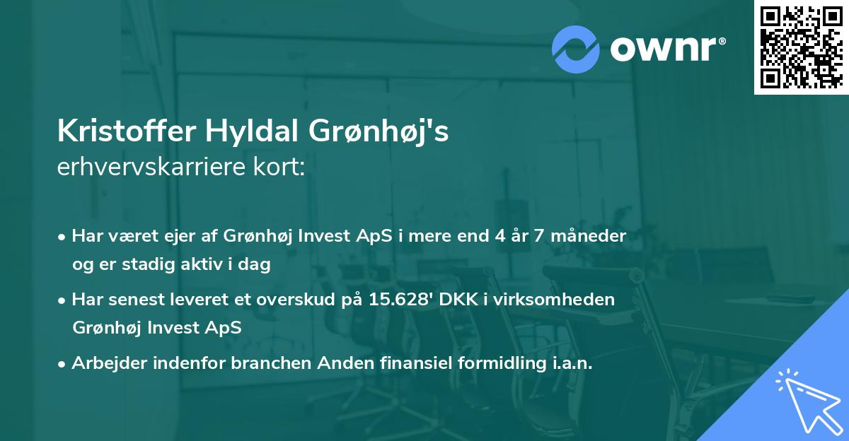 Kristoffer Hyldal Grønhøj's erhvervskarriere kort