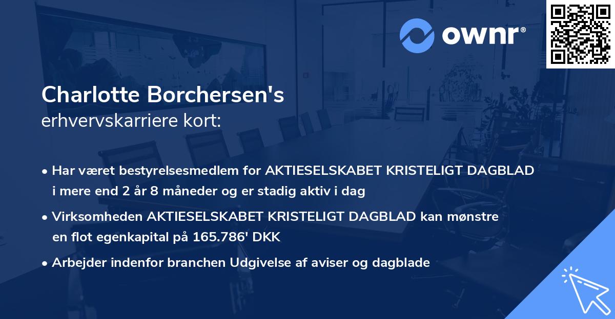 Charlotte Borchersen's erhvervskarriere kort