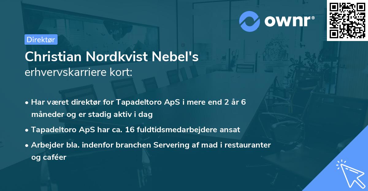 Christian Nordkvist Nebel's erhvervskarriere kort