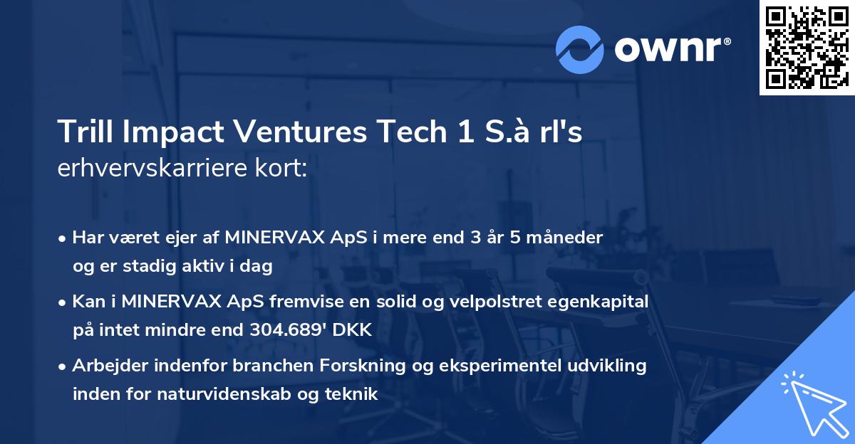 Trill Impact Ventures Tech 1 S.à rl's erhvervskarriere kort