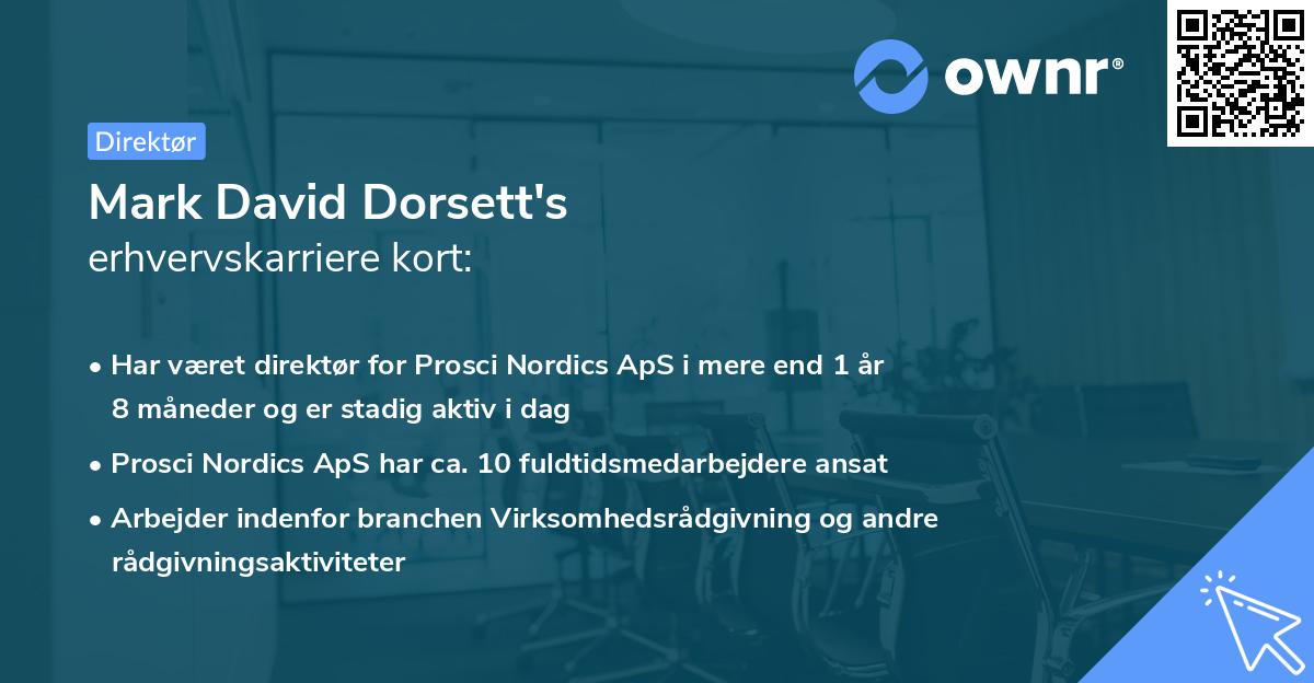 Mark David Dorsett's erhvervskarriere kort