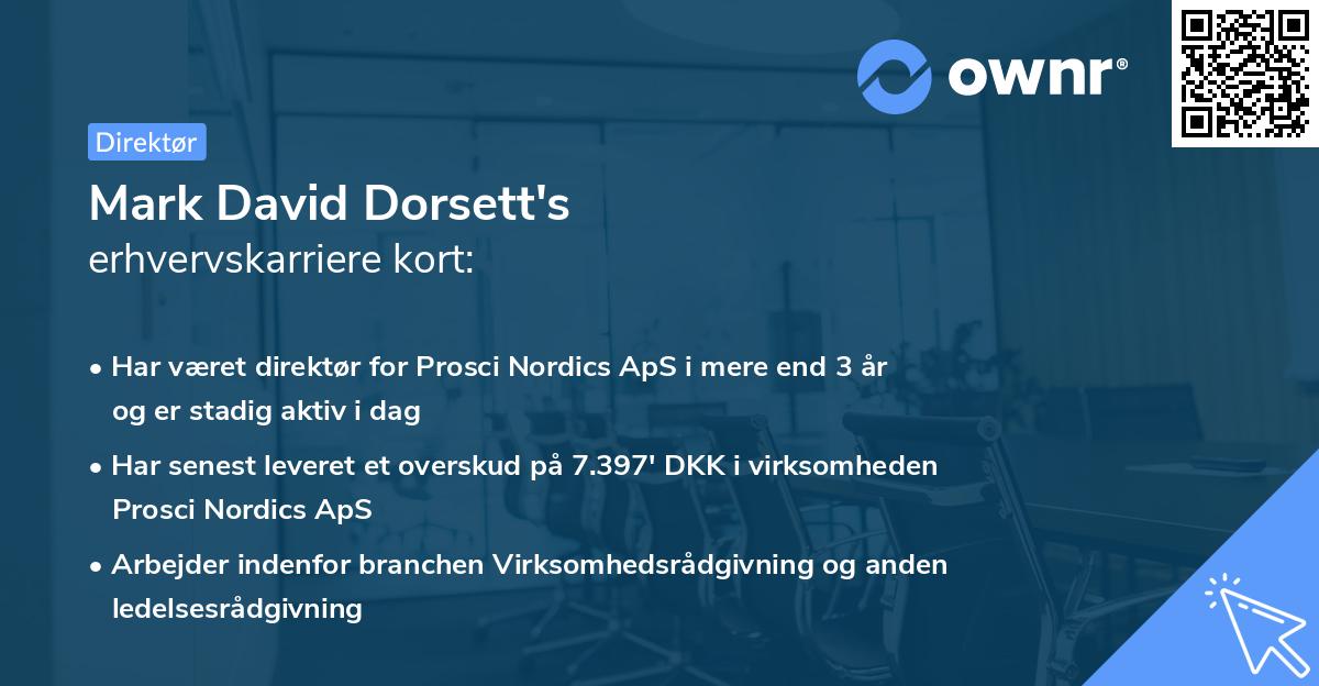 Mark David Dorsett's erhvervskarriere kort
