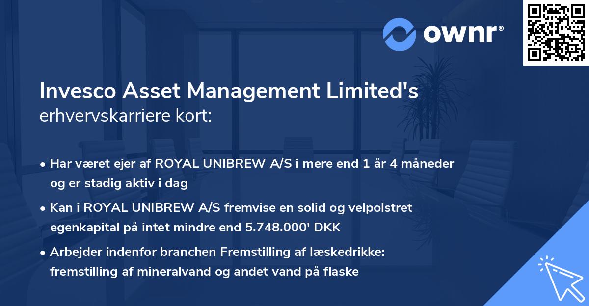 Invesco Asset Management Limited's erhvervskarriere kort