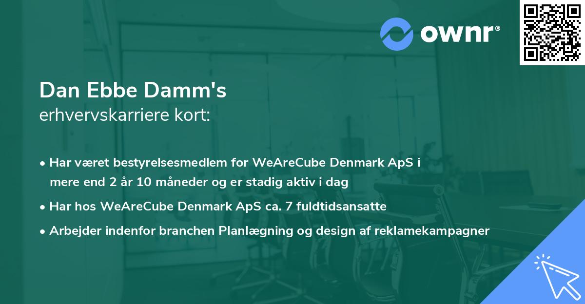 Dan Ebbe Damm's erhvervskarriere kort