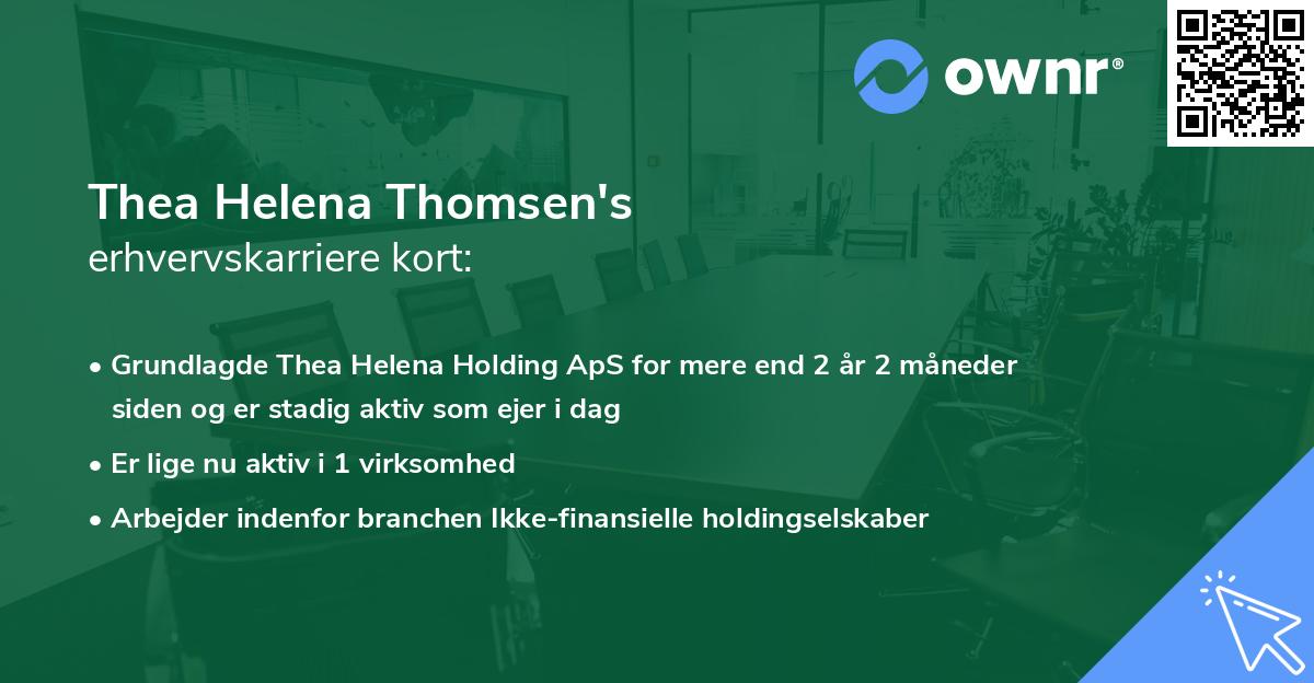Thea Helena Thomsen's erhvervskarriere kort