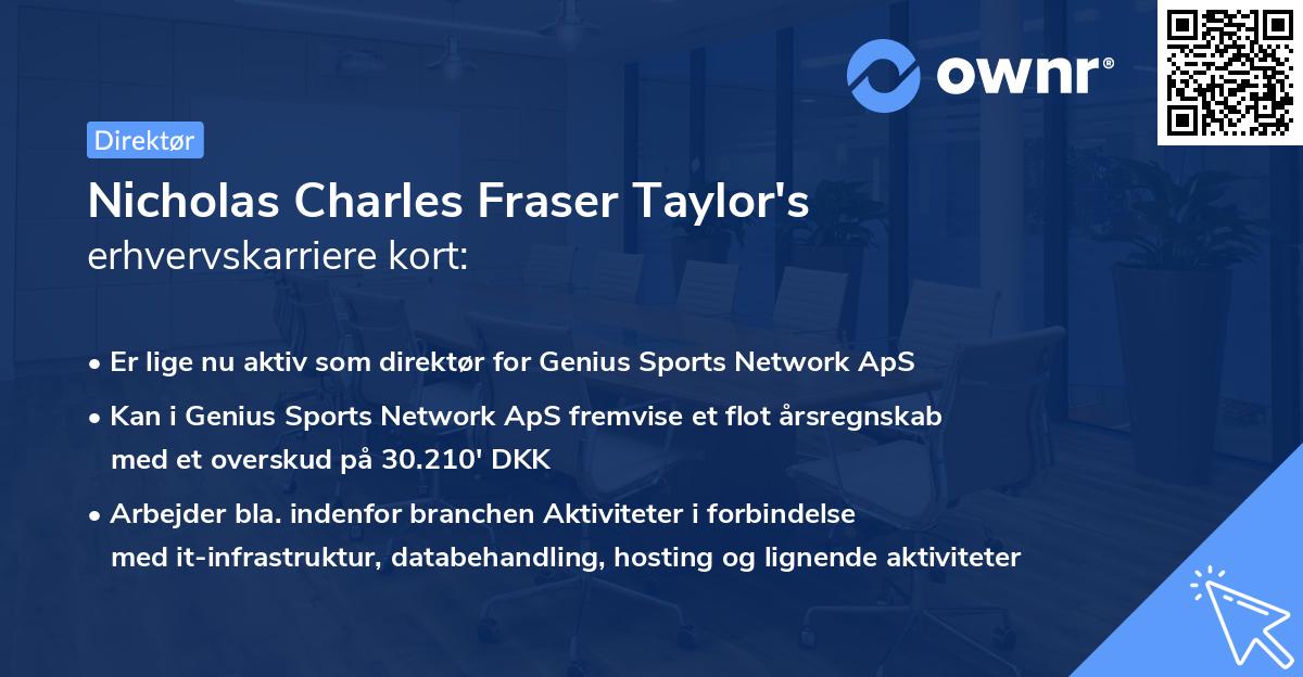 Nicholas Charles Fraser Taylor's erhvervskarriere kort