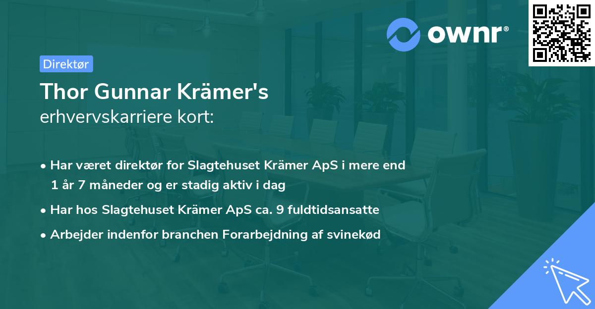 Thor Gunnar Krämer's erhvervskarriere kort