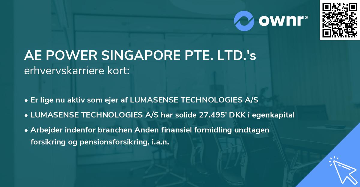 AE POWER SINGAPORE PTE. LTD.'s erhvervskarriere kort