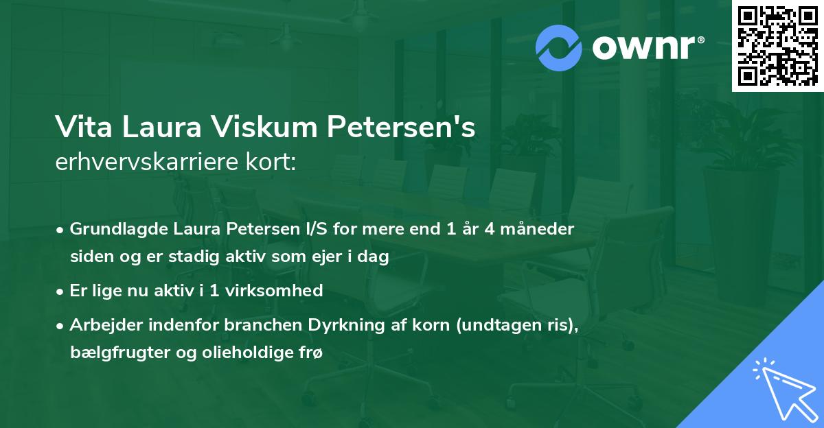 Vita Laura Viskum Petersen's erhvervskarriere kort
