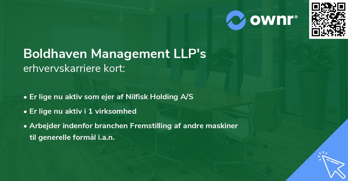 Boldhaven Management LLP's erhvervskarriere kort