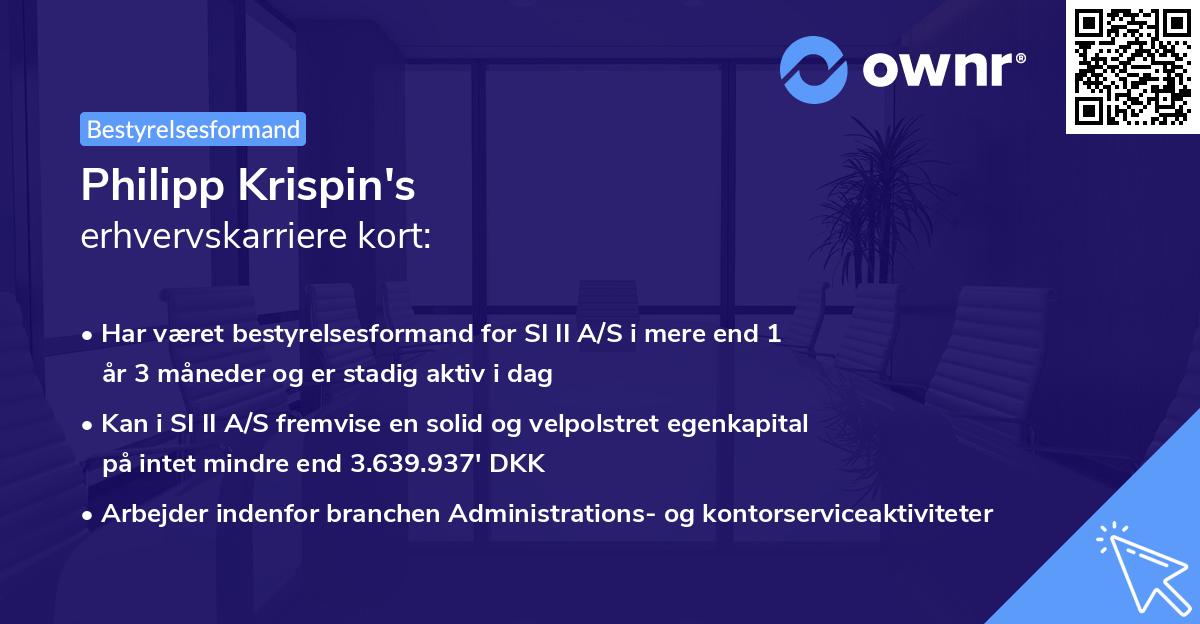 Philipp Krispin's erhvervskarriere kort