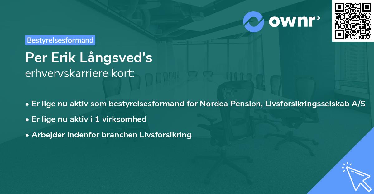 Per Erik Långsved's erhvervskarriere kort