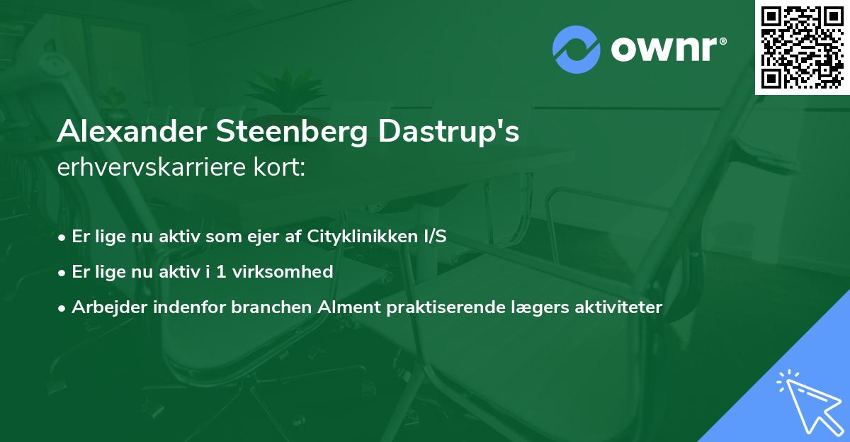 Alexander Steenberg Dastrup's erhvervskarriere kort