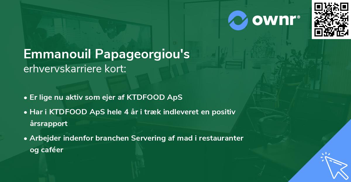 Emmanouil Papageorgiou's erhvervskarriere kort