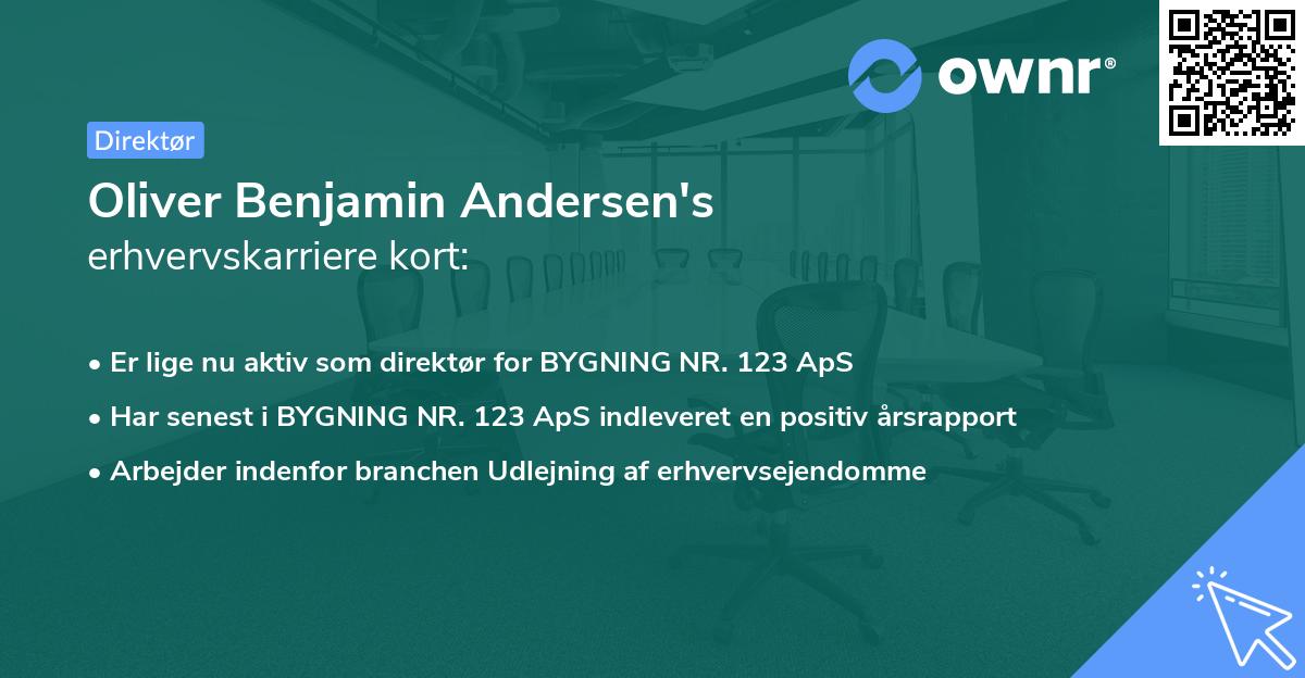 Oliver Benjamin Andersen's erhvervskarriere kort