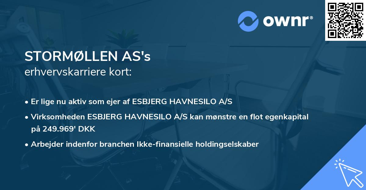 STORMØLLEN AS's erhvervskarriere kort