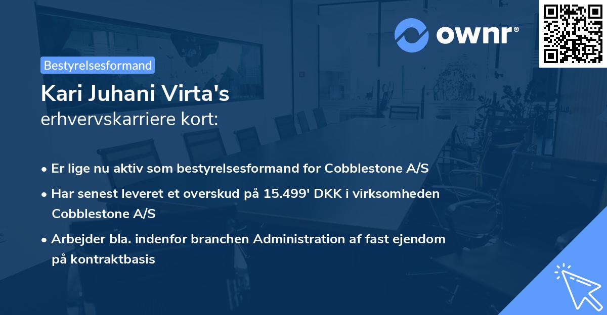 Kari Juhani Virta's erhvervskarriere kort
