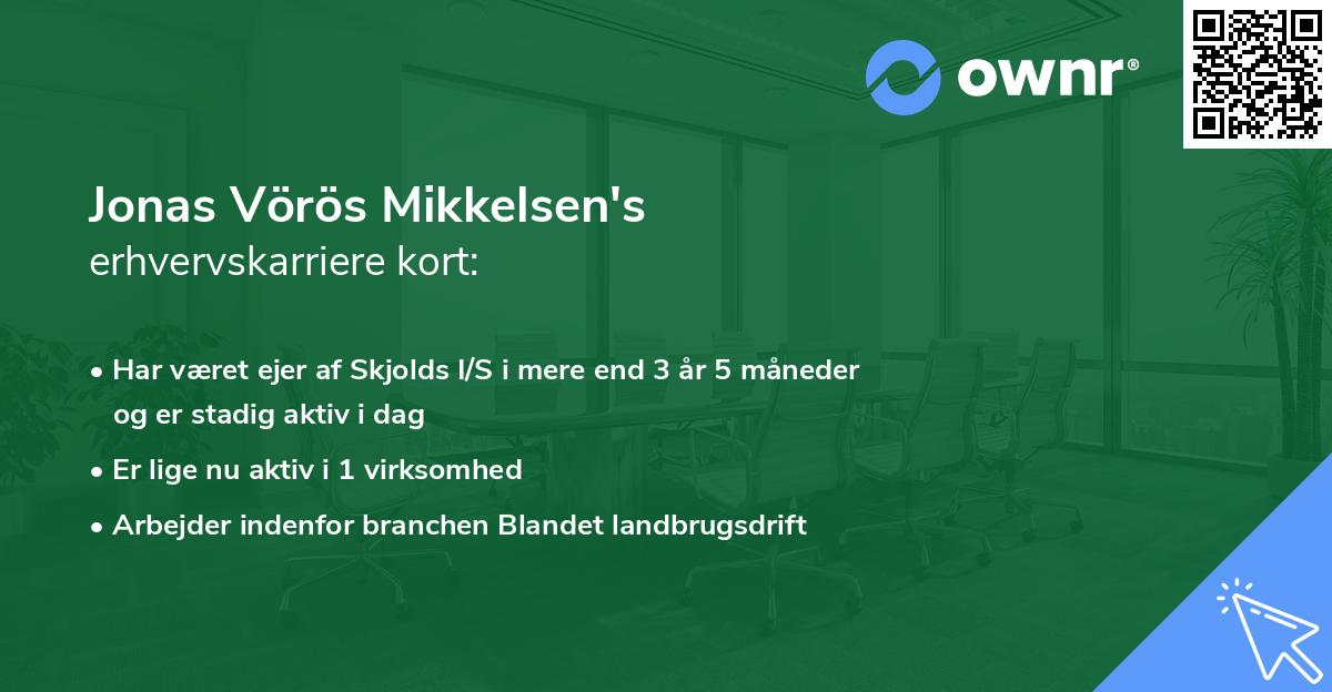 Jonas Vörös Mikkelsen's erhvervskarriere kort