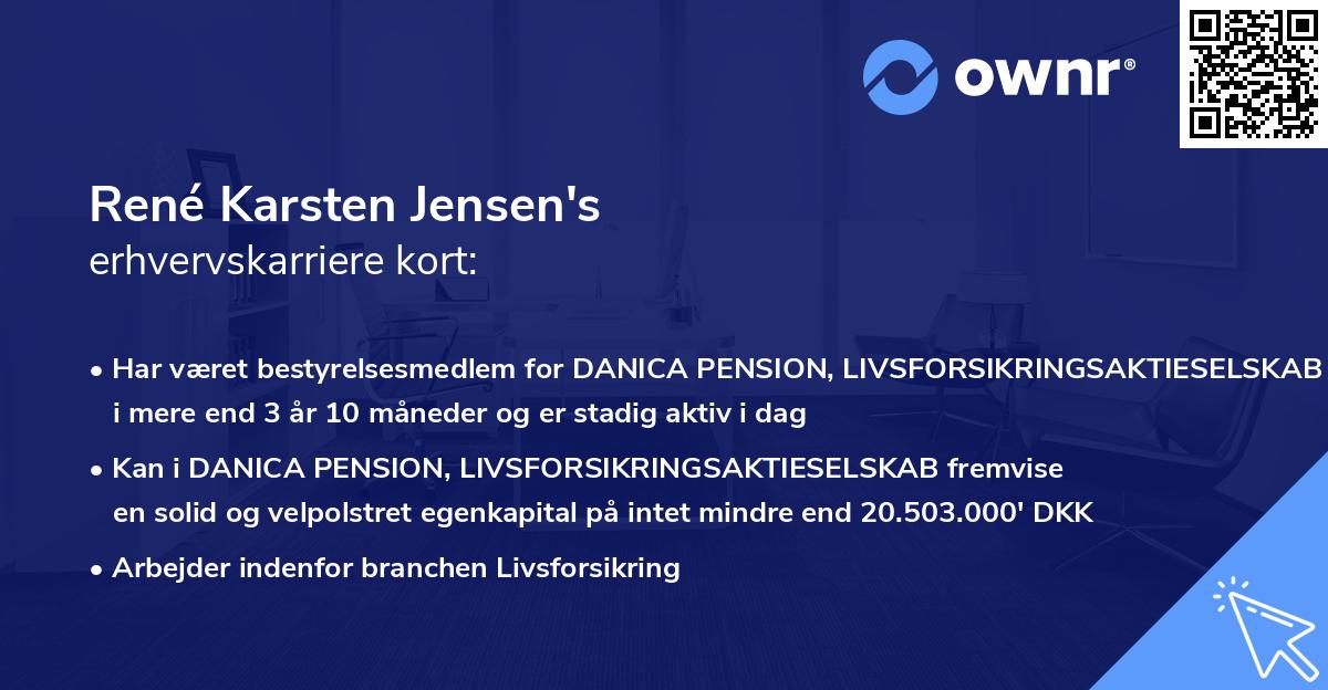 René Karsten Jensen's erhvervskarriere kort