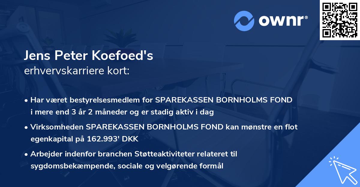 Jens Peter Koefoed's erhvervskarriere kort