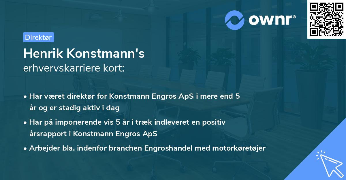Henrik Konstmann's erhvervskarriere kort