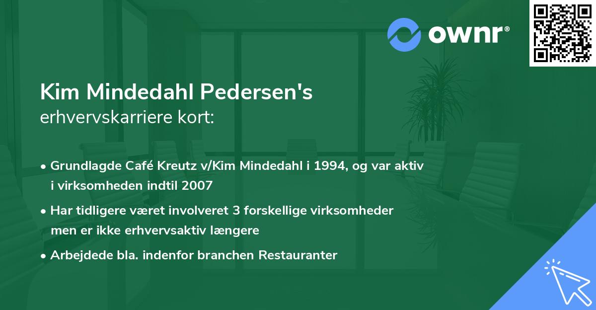 Kim Mindedahl Pedersen's erhvervskarriere kort