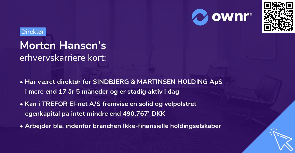 Morten Hansen's erhvervskarriere kort