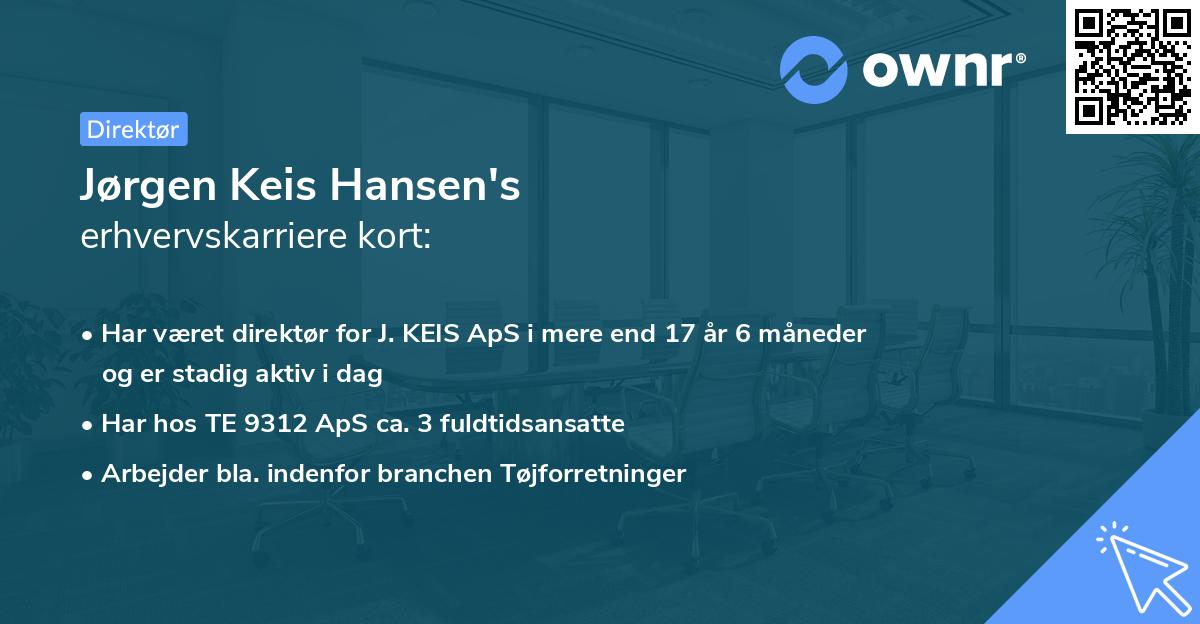 Jørgen Keis Hansen's erhvervskarriere kort