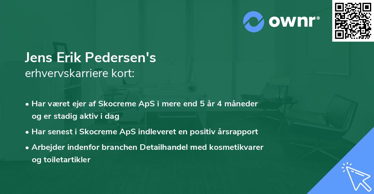 Jens Erik Pedersen's erhvervskarriere kort