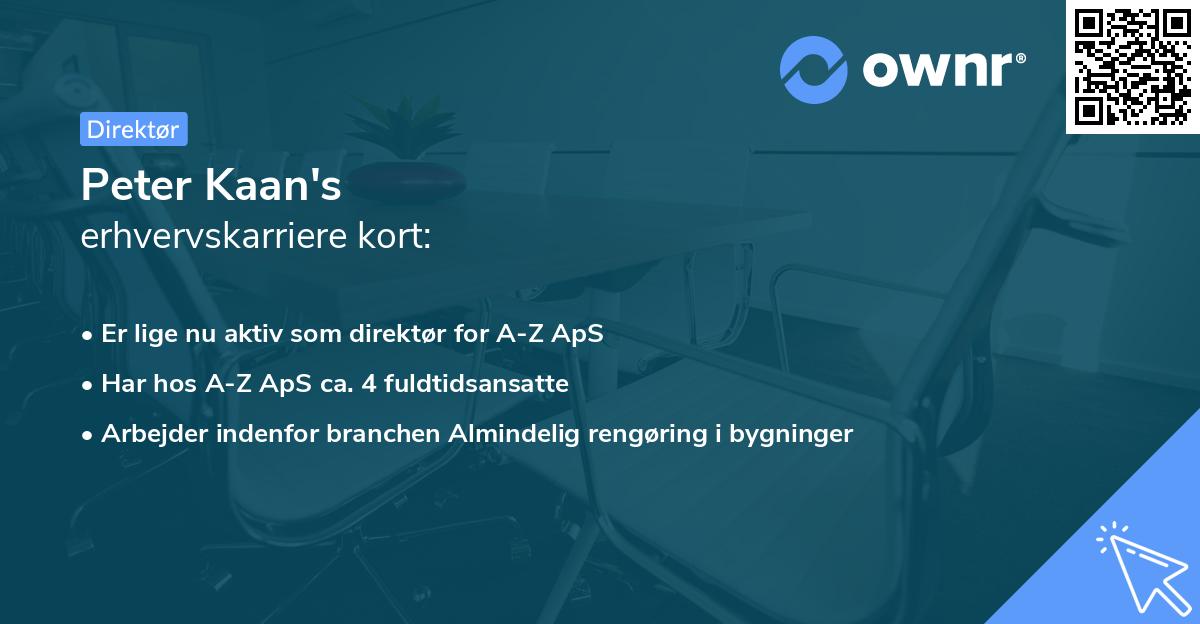 Peter Kaan's erhvervskarriere kort