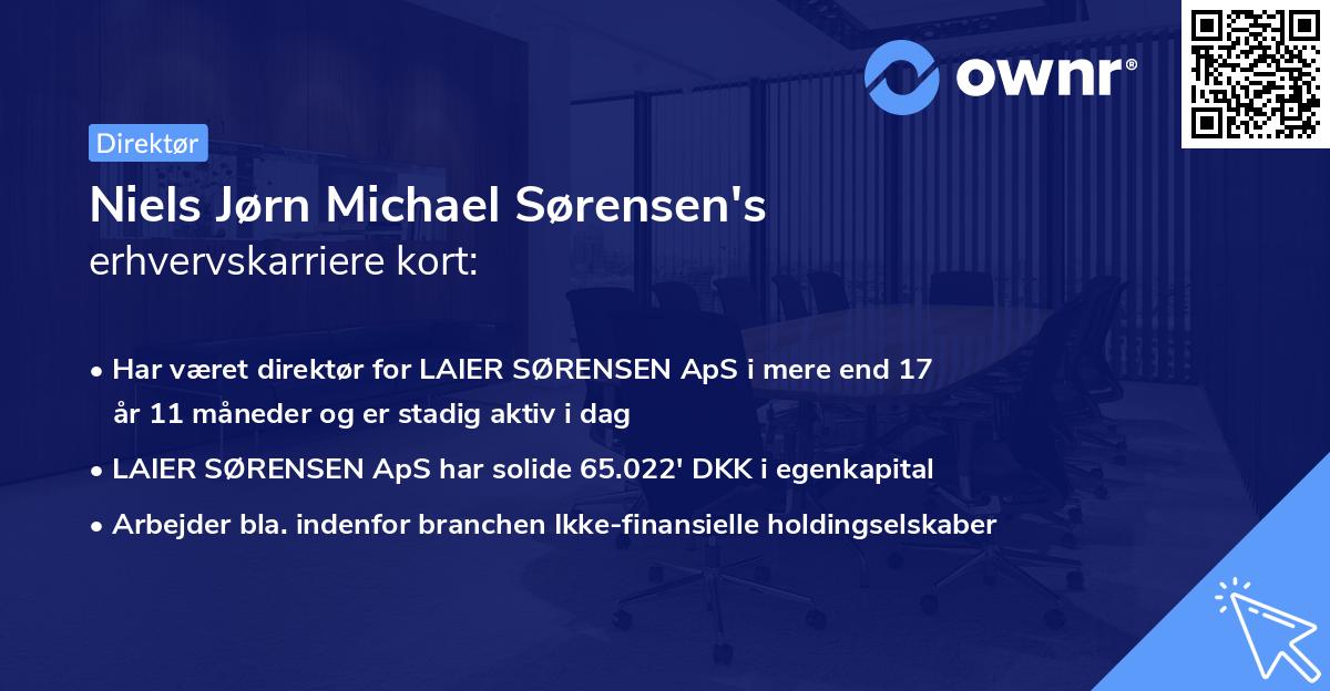 Niels Jørn Michael Sørensen's erhvervskarriere kort