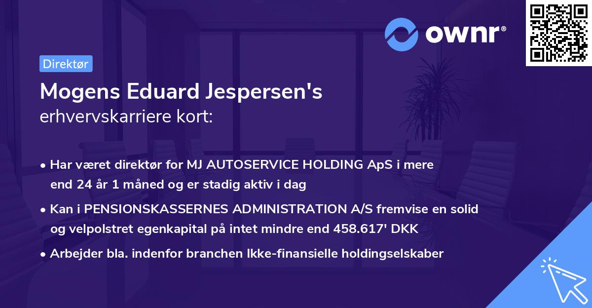 Mogens Eduard Jespersen's erhvervskarriere kort
