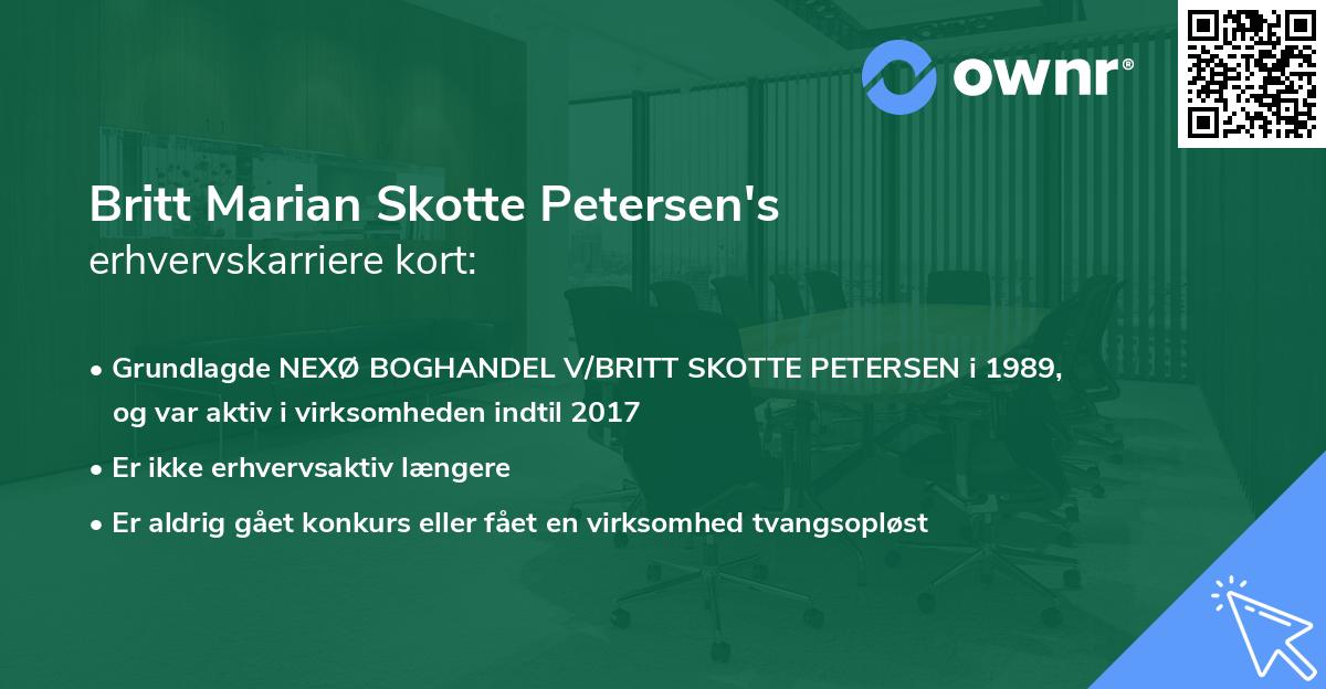 Britt Marian Skotte Petersen's erhvervskarriere kort