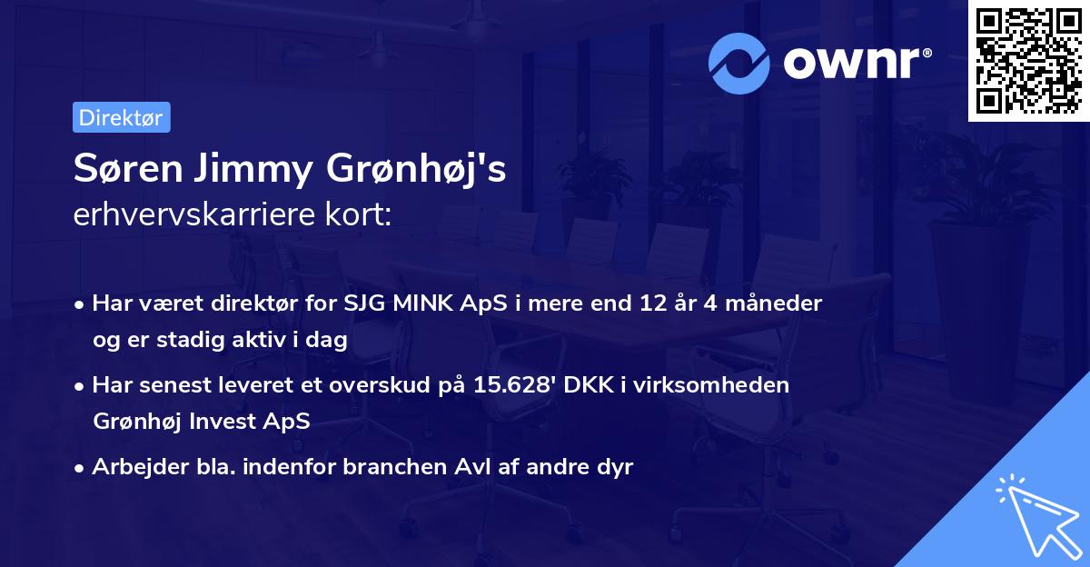 Søren Jimmy Grønhøj's erhvervskarriere kort