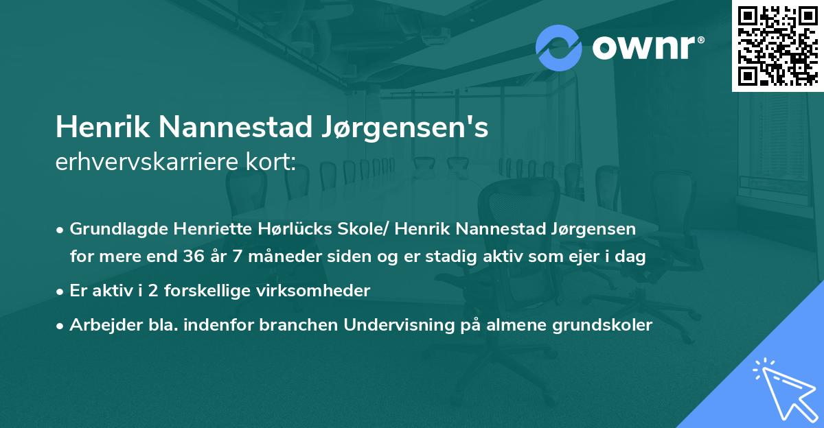 Henrik Nannestad Jørgensen's erhvervskarriere kort