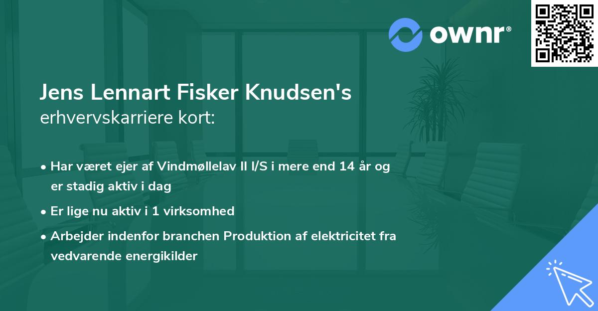 Jens Lennart Fisker Knudsen's erhvervskarriere kort
