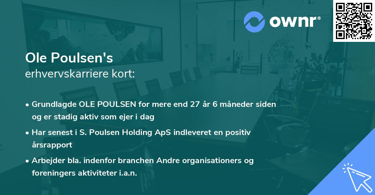 Ole Poulsen's erhvervskarriere kort