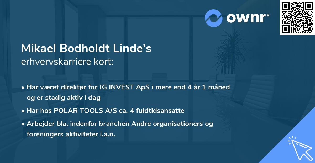 Mikael Bodholdt Linde's erhvervskarriere kort