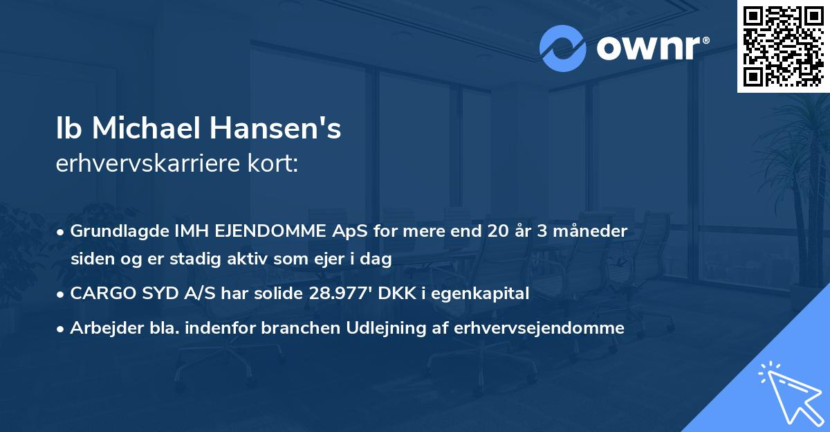 Ib Michael Hansen's erhvervskarriere kort