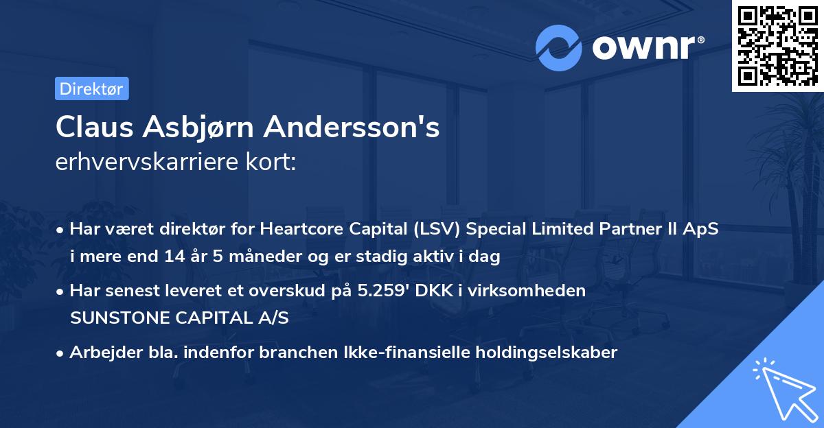 Claus Asbjørn Andersson's erhvervskarriere kort