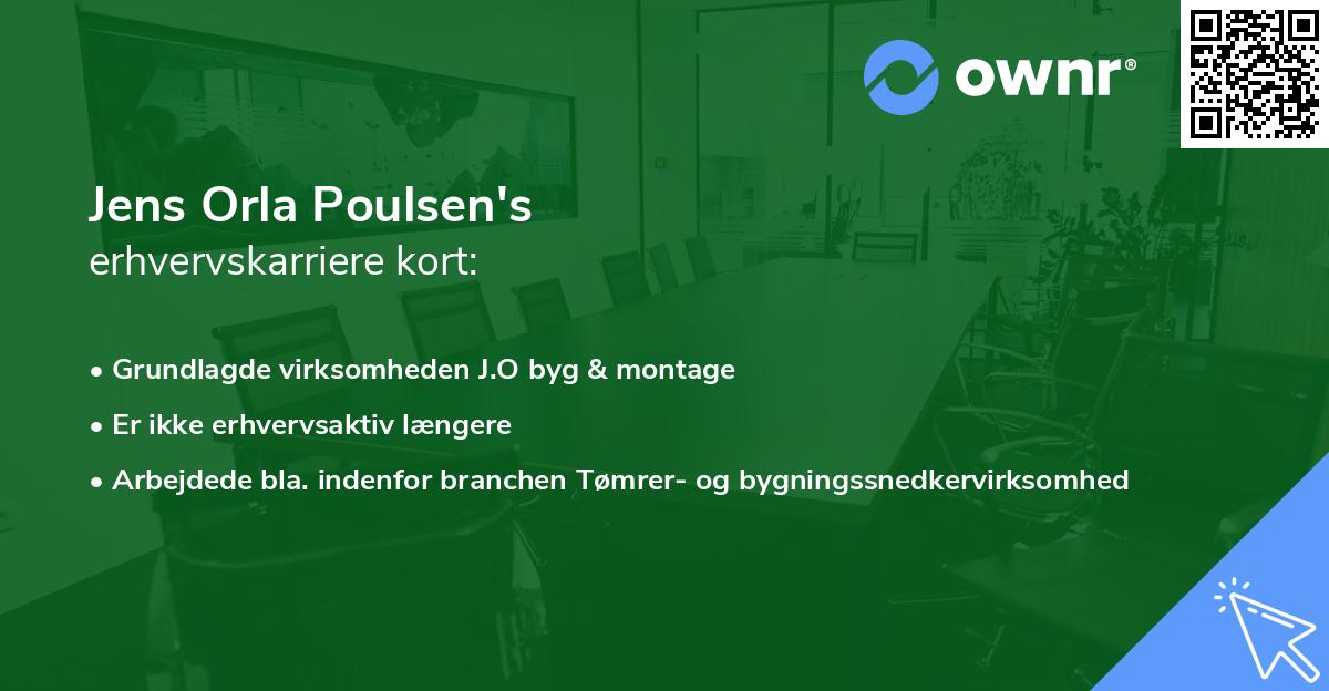 Jens Orla Poulsen's erhvervskarriere kort