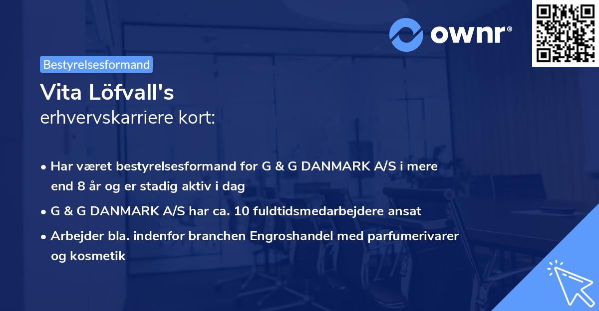 Vita Löfvall's erhvervskarriere kort
