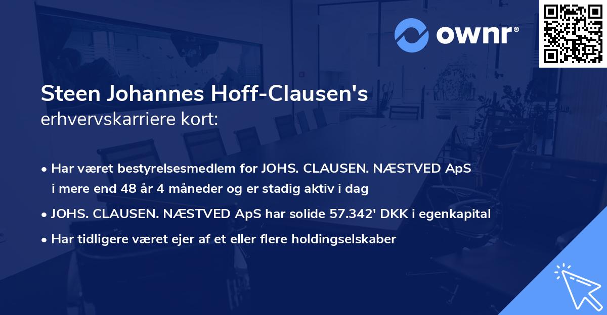 Steen Johannes Hoff-Clausen's erhvervskarriere kort