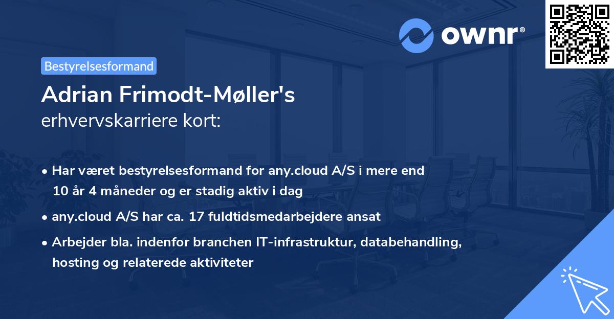 Adrian Frimodt-Møller's erhvervskarriere kort