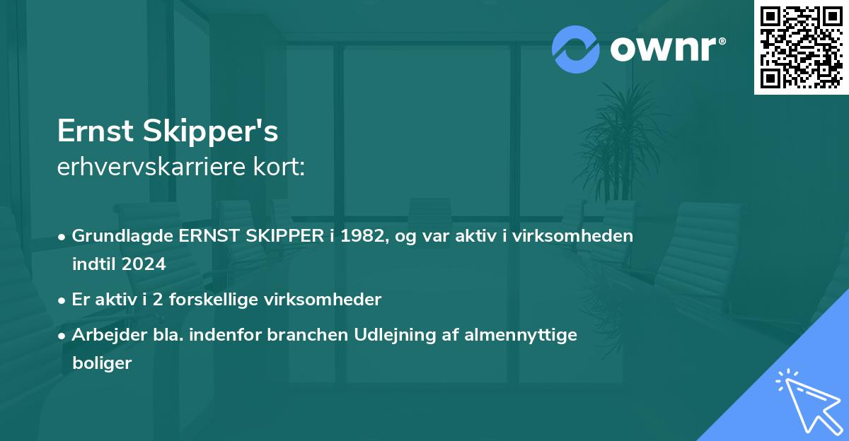 Ernst Skipper's erhvervskarriere kort