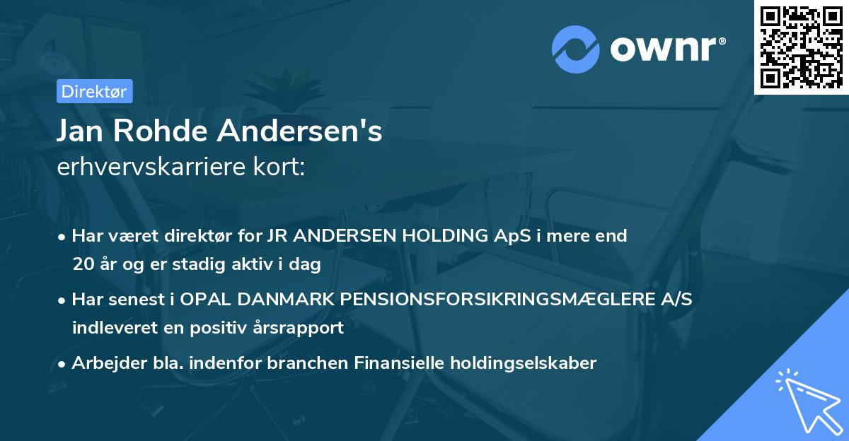 Jan Rohde Andersen's erhvervskarriere kort