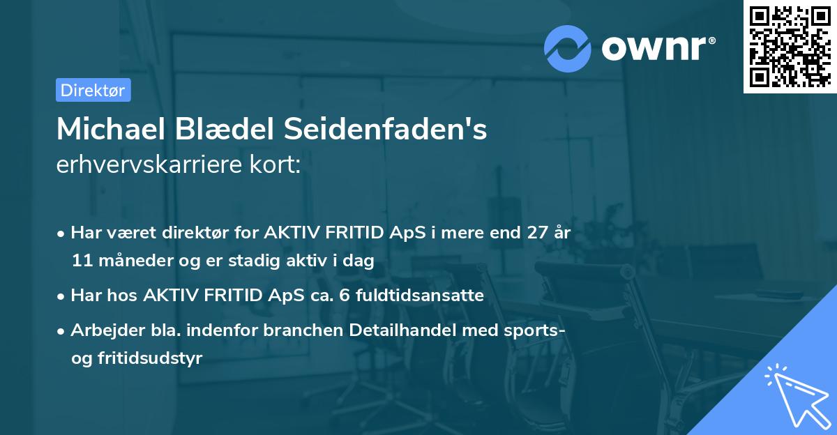 Michael Blædel Seidenfaden's erhvervskarriere kort